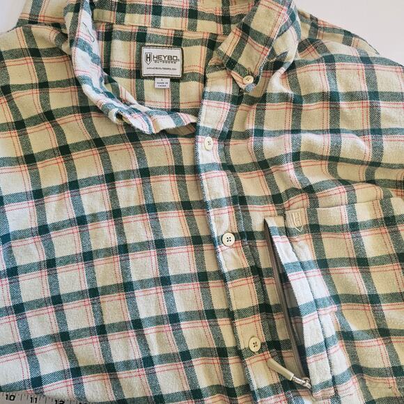 HEYBO Outdoors Stonecamp Brushed Soft Flannel Long Sleeve Button Up Shirt Large - Picture 3 of 5